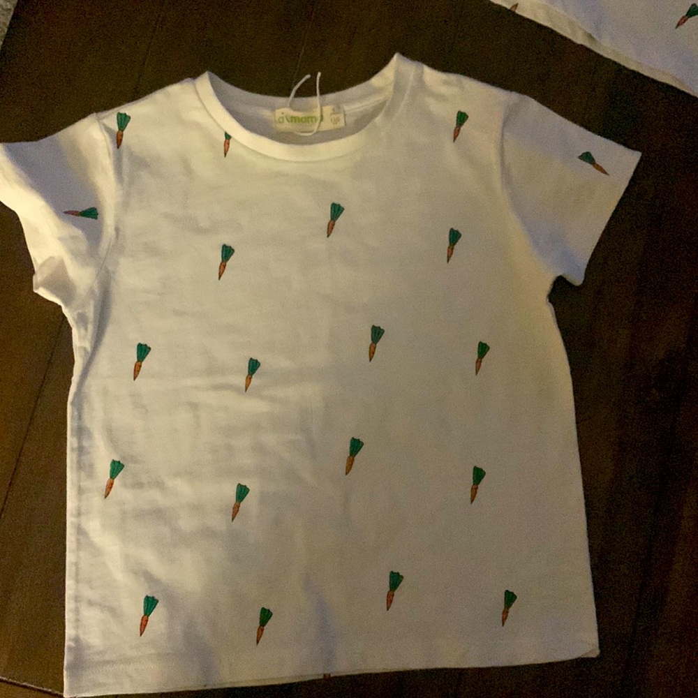 Carrot print t-shirt.  Cotton
